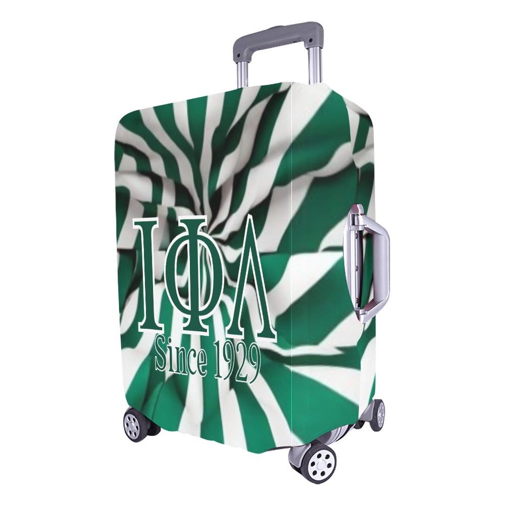 IPL Green and White Wave Large Luggage Cover